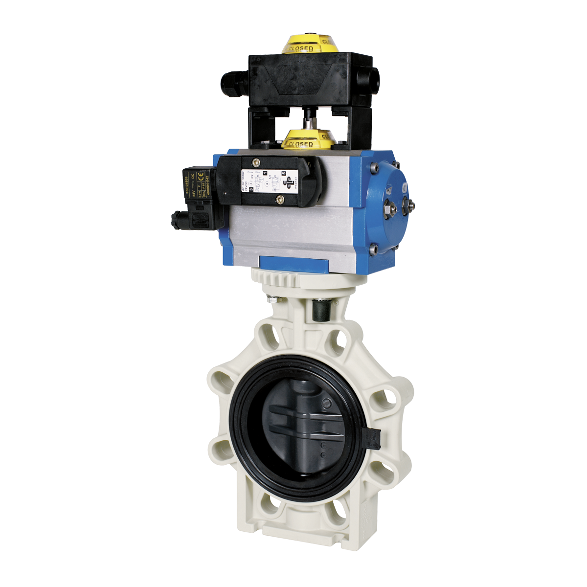 przepustnica chemoodporna PP z napędem pneumatycznym K4