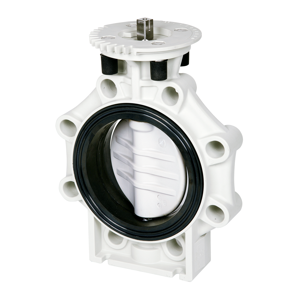 przepustnica chemoodporna PP z adapterem napedu K4